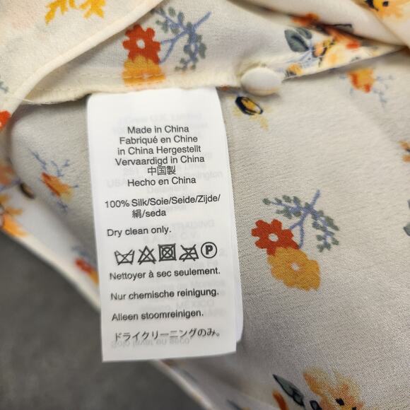 MADEWELL Carmelina Blouse Top WNS 10 Cream Yellow Floral Sheer Cottagecore NEW - Picture 7 of 12